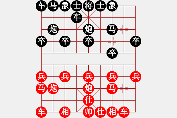 象棋棋譜圖片：騰迅 QQ 象棋棋力測(cè)試對(duì)局 水能穿山繞林 負(fù) 阿甘 - 步數(shù)：10 