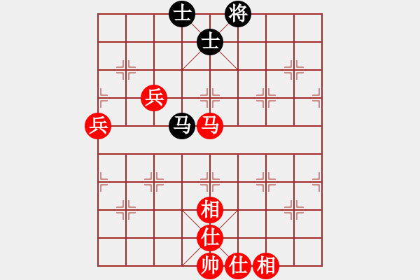 象棋棋譜圖片：中炮巡河車對屏風馬進3卒 紅兌七兵 （黑卒7進1梅花譜著法）  英雄天下(天帝)-勝-神比馬良(月將 - 步數(shù)：110 