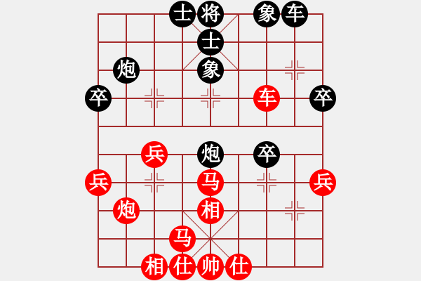 象棋棋譜圖片：中炮對屏風(fēng)馬兩頭蛇黑先補(bǔ)右士（旋風(fēng)v7.0先勝巫師業(yè)余級） - 步數(shù)：40 