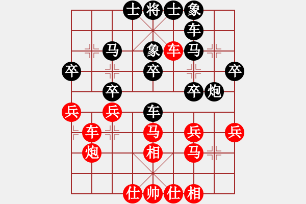 象棋棋譜圖片：龍虎霸測(cè)試(日帥)-負(fù)-中國(guó)石油(人王)03 中炮七路馬對(duì)屏風(fēng)馬 紅進(jìn)中兵黑單炮過(guò)河 - 步數(shù)：30 