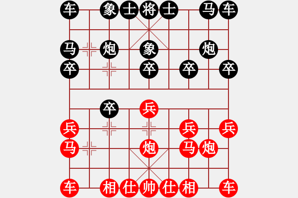 象棋棋譜圖片：仙人指路對卒底炮 - 步數(shù)：10 